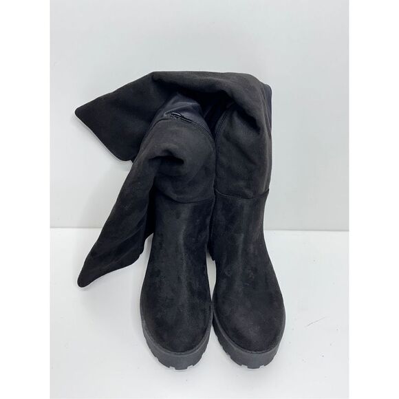 Dirty Laundry Knee High Boots Womens Black Platform Size 6.5 Side Zip Closure - Picture 4 of 10